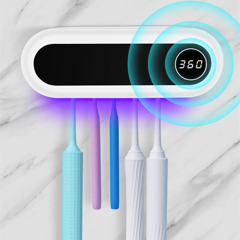 Smart Toothbrush Holder with UV Sterilizer, Toothpaste Dispenser Squeezer For Bathroom