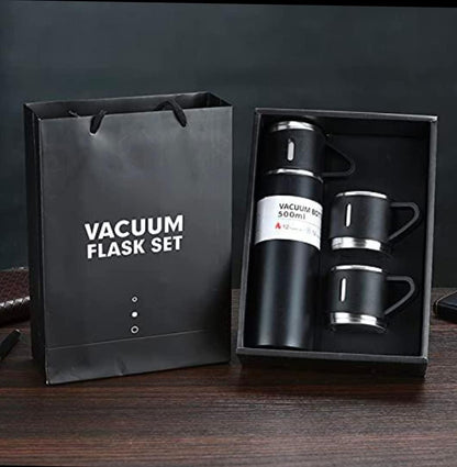 Stainless Steel Vacuum Flask with 2 Cups, 500 ml