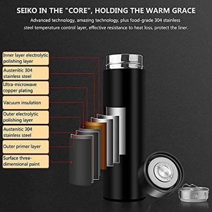 Stainless Steel Temperature Water Bottle Thermos, Double Wall Vacuum with LCD Smart Temperature Display (500 ML)