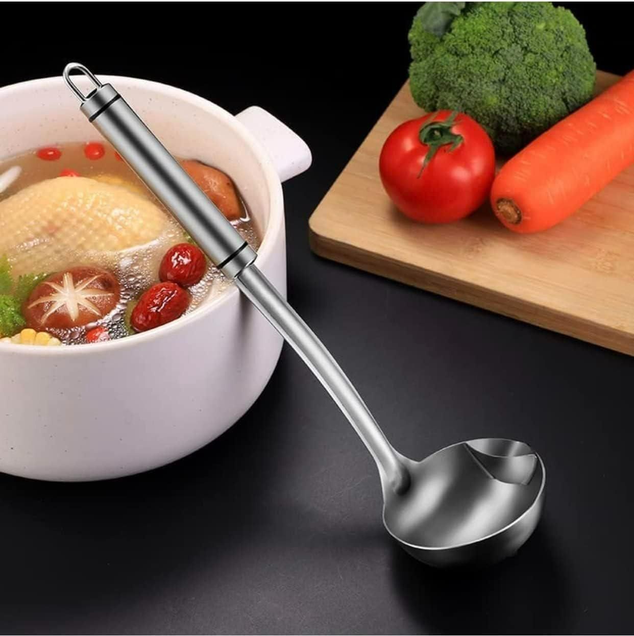 Stainless Steel Oil Soup Separator Spoon (Pack of 1 / 2)