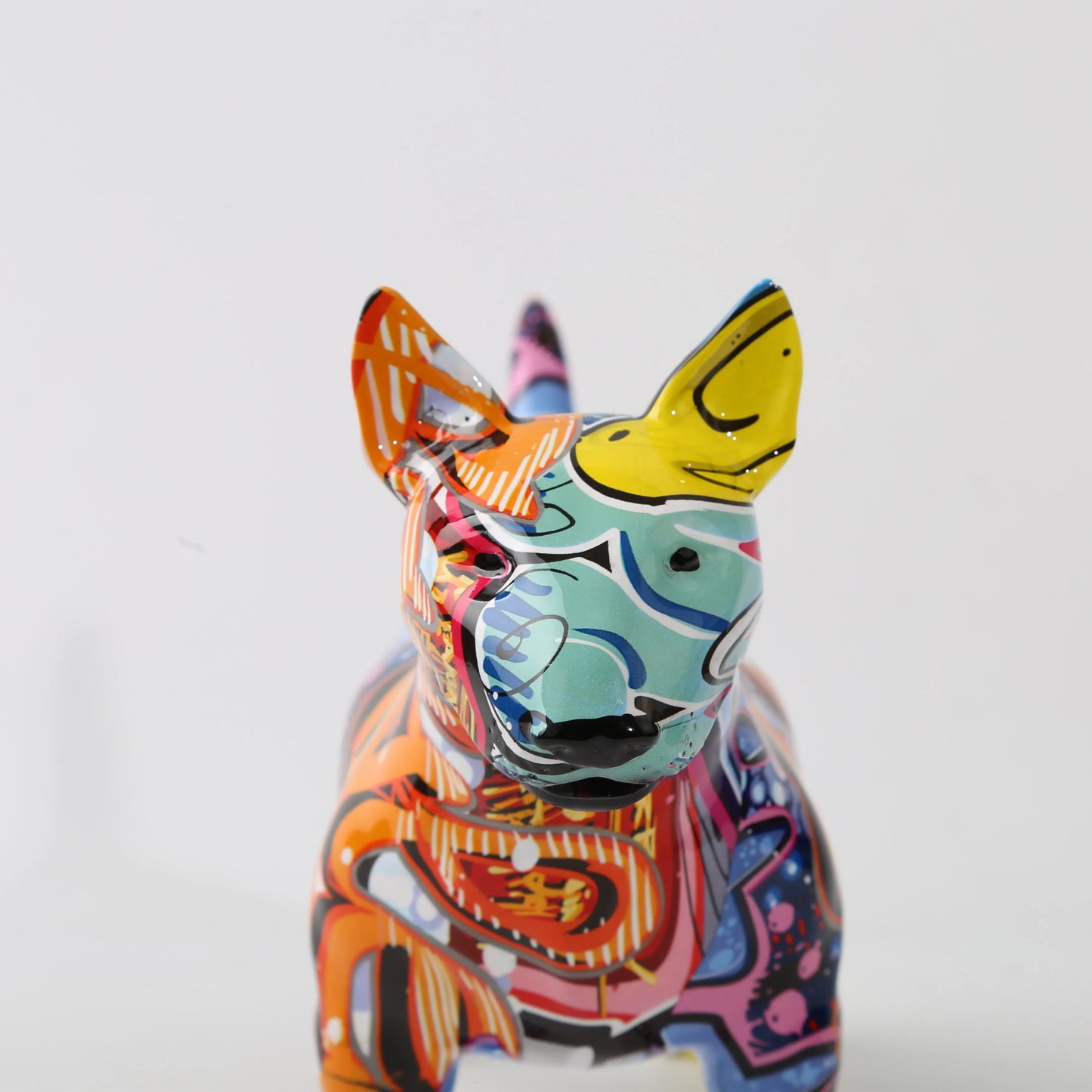 Creative Art Colorful Bull terrier Small English Resin Dog Crafts Home Decoration Color Modern Simple Office Desktop Craft