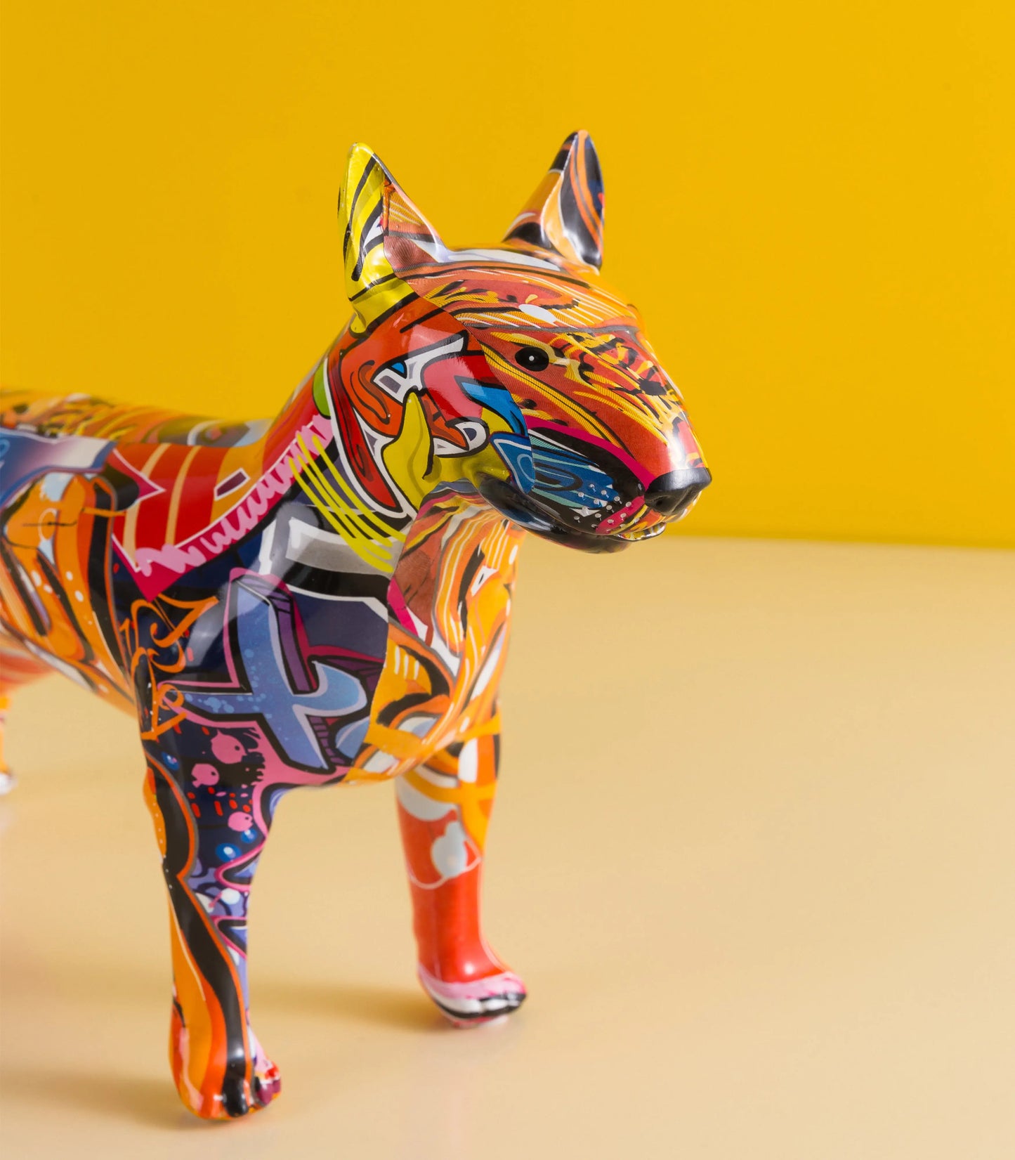 Creative Art Colorful Bull terrier Small English Resin Dog Crafts Home Decoration Color Modern Simple Office Desktop Craft