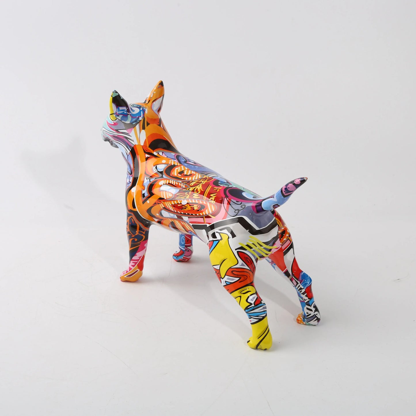 Creative Art Colorful Bull terrier Small English Resin Dog Crafts Home Decoration Color Modern Simple Office Desktop Craft