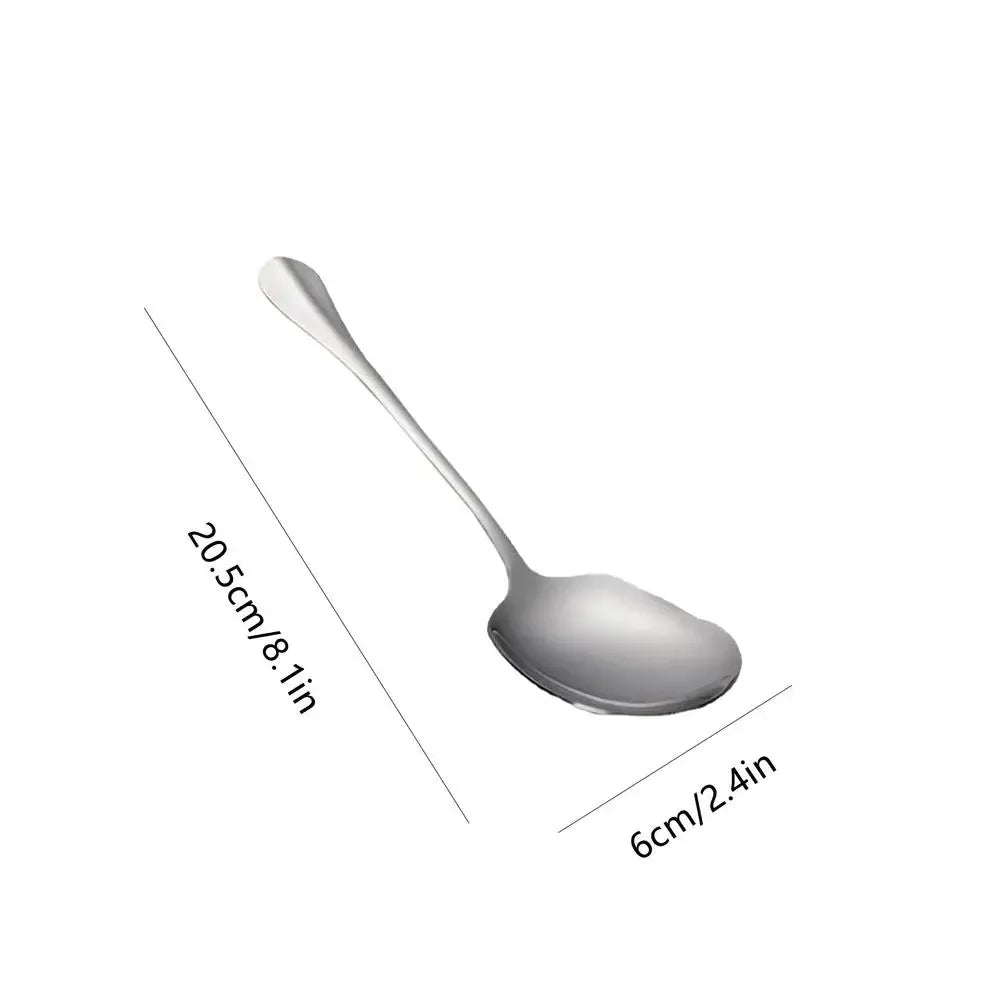 Stainless Steel Large Stainless Steel Rice Spoon Ergonomic Metal Serving Spoon Kitchen Flatware Salad Serving Utensils For Pasta
