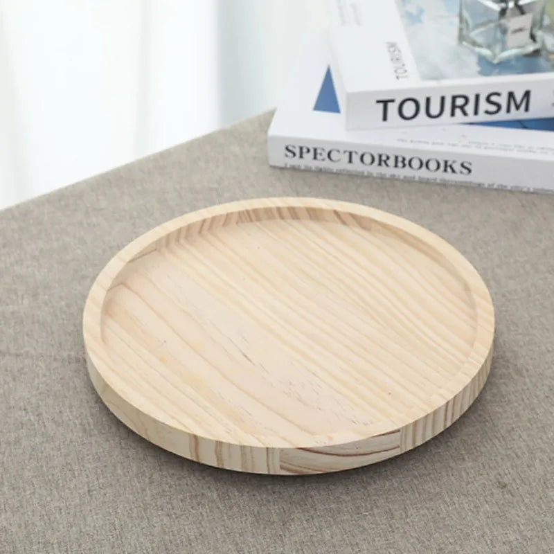 Wooden Sofa Armrest Tray – Foldable Circular Clip-On Snack & Breakfast Tray with Built-In Storage, Side Table for Couch & Home Use
