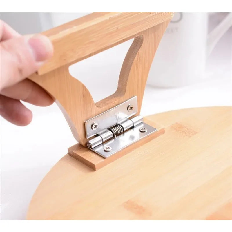 Wooden Sofa Armrest Tray – Foldable Circular Clip-On Snack & Breakfast Tray with Built-In Storage, Side Table for Couch & Home Use