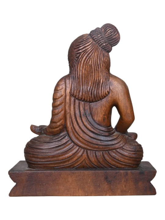 Thiruvalluvar Statue – 11.5" Handcrafted Wooden Sculpture of Tamil Literature Icon for Home & Office Decor