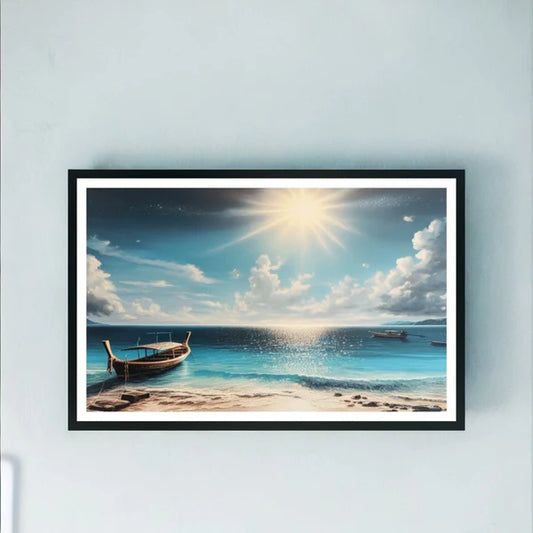 Wall Art Sea Shore photo frame, Big Size 18 x12 inch, Wall Mount, Sea Shore, black frame, wall decor, matt finish