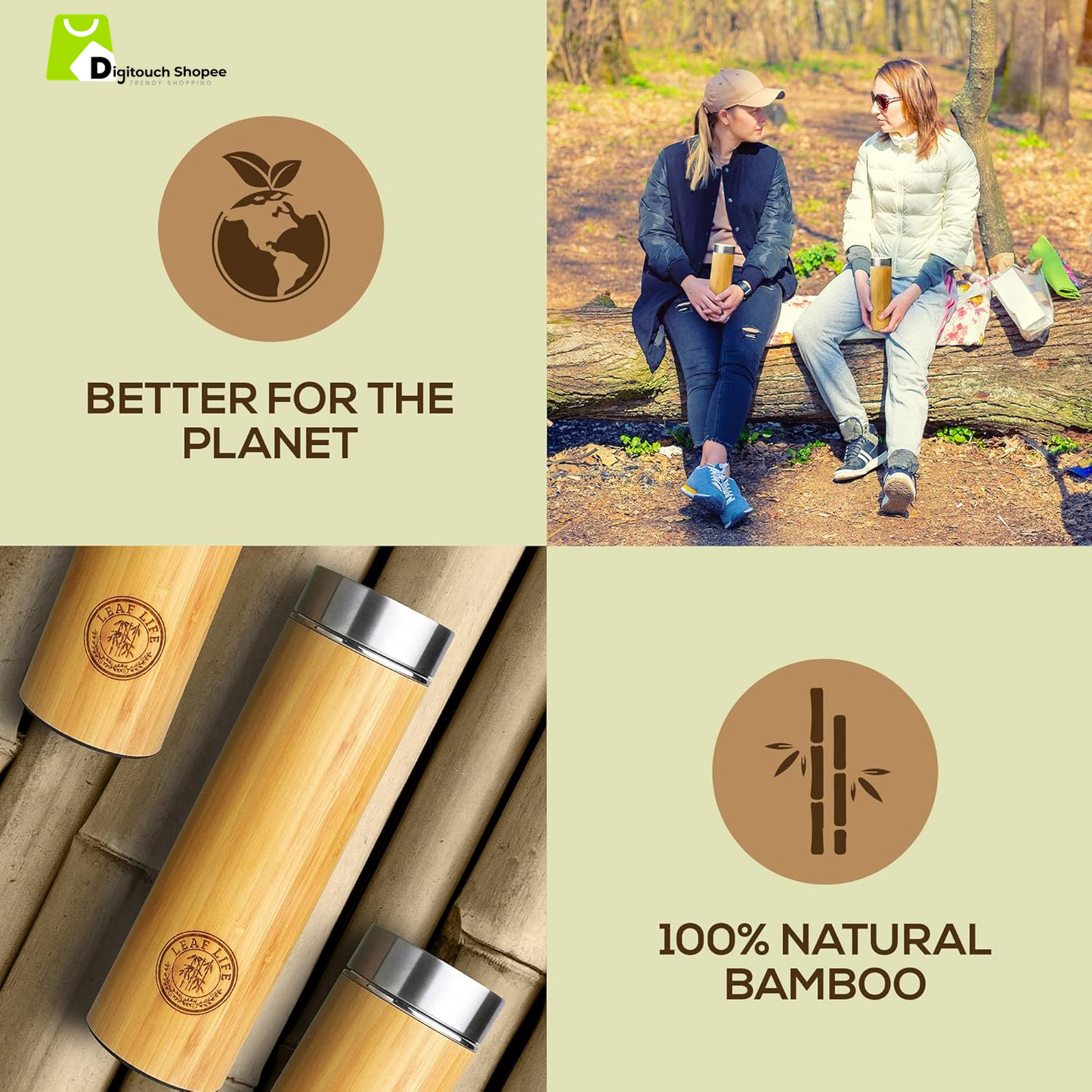 Premium Bamboo Tea Bottle for Loose Tea - Tea Infuser Bottle - Tea Gifts - Insulated Water Bottle/Coffee Tumbler/Tea - Tea Gift Set, Tea Accessories - Tea Tumbler 22Oz