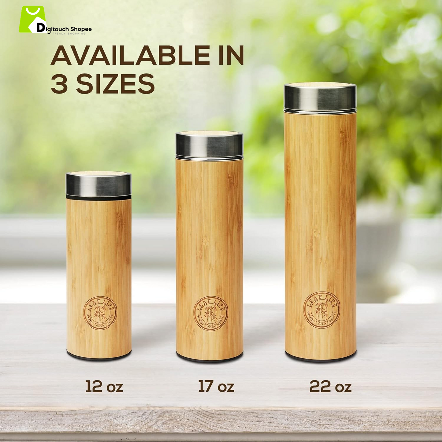 Premium Bamboo Tea Bottle for Loose Tea - Tea Infuser Bottle - Tea Gifts - Insulated Water Bottle/Coffee Tumbler/Tea - Tea Gift Set, Tea Accessories - Tea Tumbler 22Oz