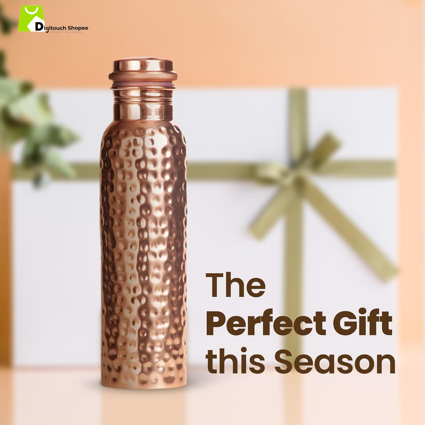 Pure Copper Water Bottle for Drinking Water, 34 Oz Hammered Finish – Stay Hydrated and Enjoy Ayurvedic Benefits – Leak-Proof, Temperature Retention, Eco-Friendly Design – Durable Copper Bottle