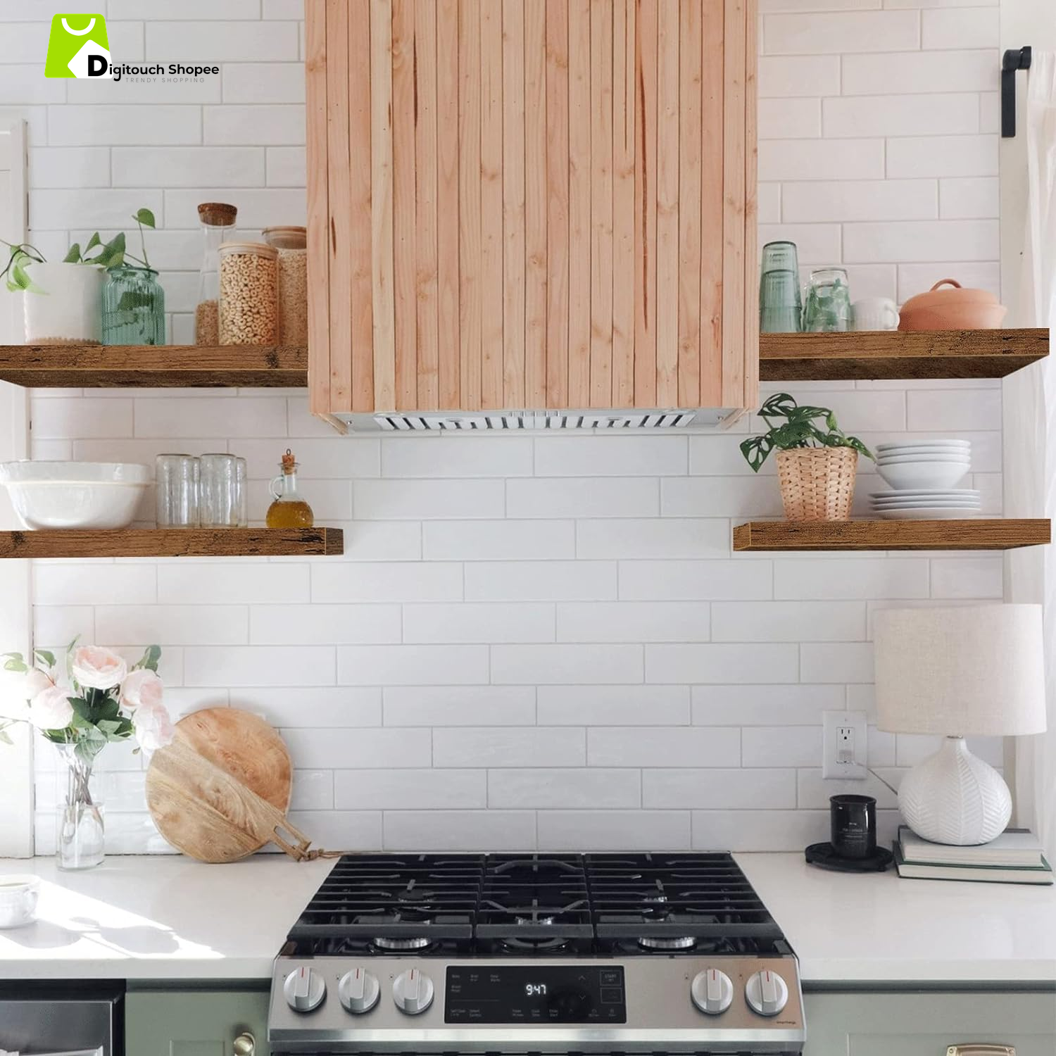 Bathroom Floating Shelves for Wall Mounted Shelf over Toilet Farmhouse Home Decor Display Shelving Small 16 Inch Set of 2, Rustic Brown (008-40BN)