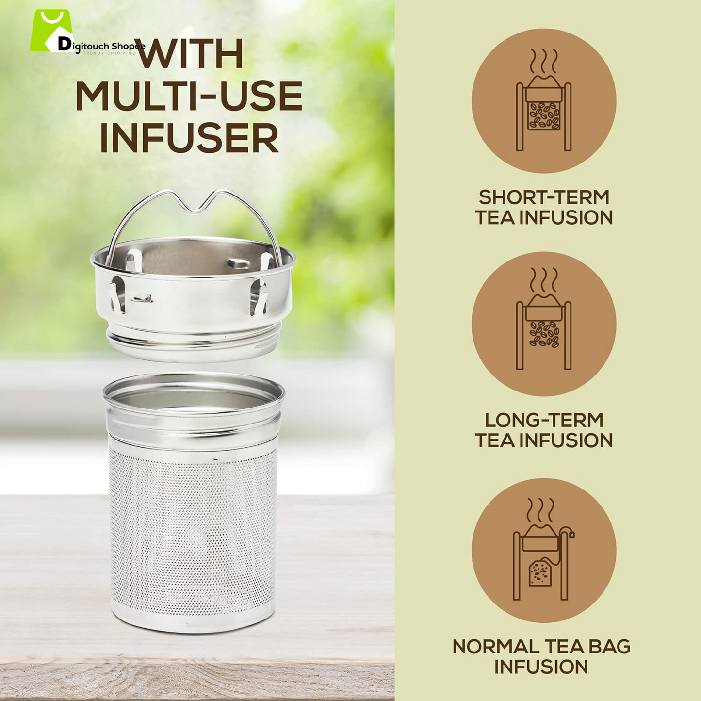 Premium Bamboo Tea Bottle for Loose Tea - Tea Infuser Bottle - Tea Gifts - Insulated Water Bottle/Coffee Tumbler/Tea - Tea Gift Set, Tea Accessories - Tea Tumbler 22Oz