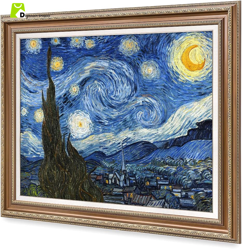 - Starry Night, Vincent Van Gogh Classic Art. Giclee Prints Framed Art for Wall Decor. Picture Size: 30X24 In, Framed Size: 36X30 In