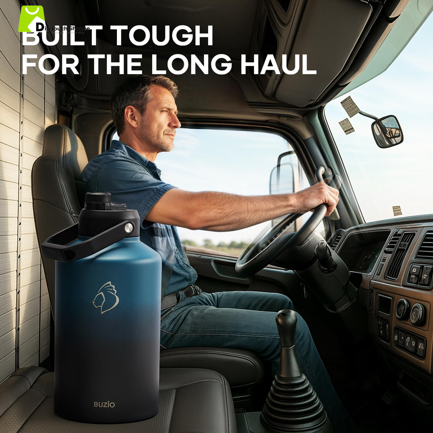 1.5 Gallon Water Bottle Insulated, (Cold for 48 Hrs) 192Oz Large Water Jug Stainless Steel, 3.58In Big Wide Mouth Leak Proof Metal Flask with Carrying Sleeve for Camping,Gym,Travel,Indigo Crush