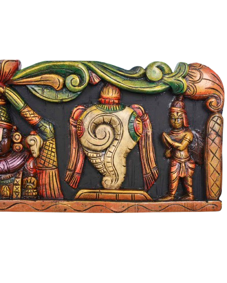 Tirupati Balaji Wall Panel – 24" Handcrafted Wooden Sculpture for Temple & Home Wall Decor