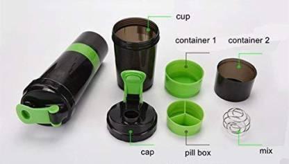 Protein Shaker Bottle , With Compartment, 1Pc
