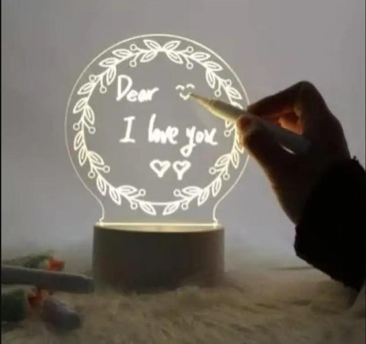 Acrylic Night Light Message Writing Board, Led Light Up Clear Writing Personalized Night Light
